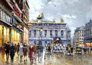 yxj057fD impressionnisme scène de rue Paris Peinture à l'huile